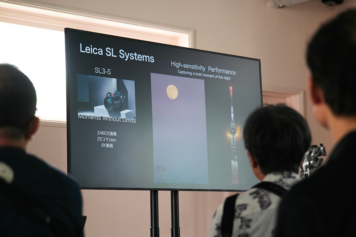 南雲氏がSL3・SL3-S・SL3-Pの違いを解説するスライド /ライカギャラリー表参道