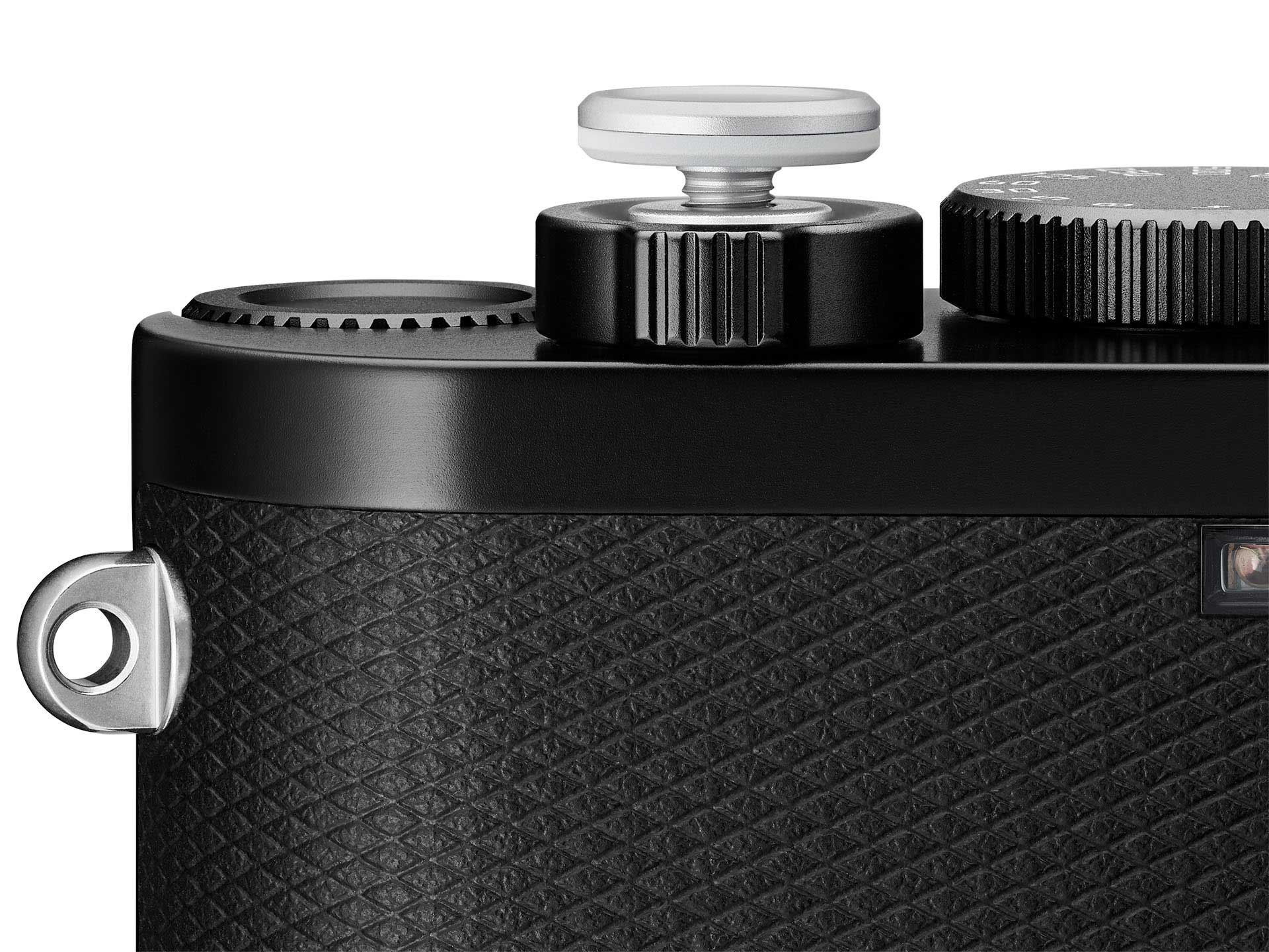 大事なカメラにカッコよくライカシャッターボタン(汎用)オリジナル！銀925天然ブラックダイヤモンド使用。
